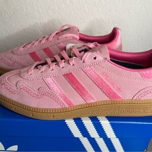 adidas Women's Pink Suede Low-Top Sneakers